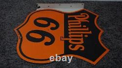 Vintage Phillips 66 Porcelain Metal Gas Oil Rare Sign Service Flange Pump Ad