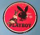 Vintage Playboy Porcelain Gas Service Station Pump Plate Pinup Girl Sign
