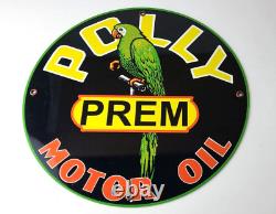 Vintage Polly Gasoline Sign Premium Parrot Gas Oil Pump Plate Nozzle Sign