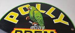 Vintage Polly Gasoline Sign Premium Parrot Gas Oil Pump Plate Nozzle Sign