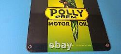 Vintage Polly Motor Oil Sign Gasoline Pump Parrot Sign