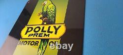 Vintage Polly Motor Oil Sign Gasoline Pump Parrot Sign