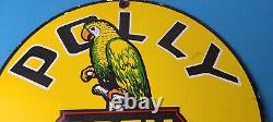 Vintage Polly Motor Oil Sign Porcelain Premium Gasoline Pump Plate Sign
