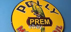Vintage Polly Motor Oil Sign Porcelain Premium Gasoline Pump Plate Sign