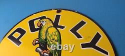 Vintage Polly Motor Oil Sign Porcelain Premium Gasoline Pump Plate Sign