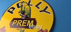 Vintage Polly Motor Oil Sign Porcelain Premium Gasoline Pump Plate Sign