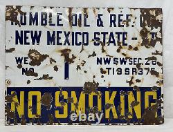 Vintage. Porcelain. Humble Oil & Ref. Co. Oil Well Lease Sign Rare