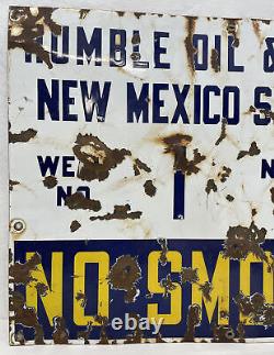 Vintage. Porcelain. Humble Oil & Ref. Co. Oil Well Lease Sign Rare