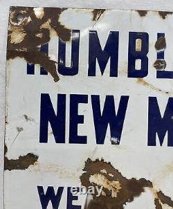 Vintage. Porcelain. Humble Oil & Ref. Co. Oil Well Lease Sign Rare