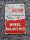 Vintage Porcelain John Bean Wheel Enamel Metal Sign 6 X 4 Inches