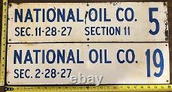 Vintage Porcelain Oil Field Signs (2) National Oil Co