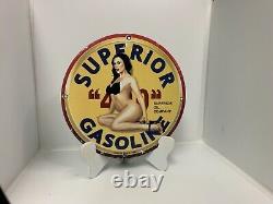 Vintage Porcelain Superior Gas And Oil Sign