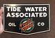 Vintage Porcelain Tide Water Tydol Oil Veedol Sign Pump Nos Plate Gas Tire