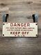 Vintage Porcelain Sign Pg&e Danger Keep Off High Voltage