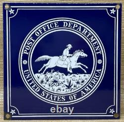 Vintage Post Office Porcelain Sign Usps Postal Service Gas Station Oil Usps USA