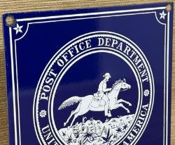 Vintage Post Office Porcelain Sign Usps Postal Service Gas Station Oil Usps USA