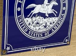 Vintage Post Office Porcelain Sign Usps Postal Service Gas Station Oil Usps USA