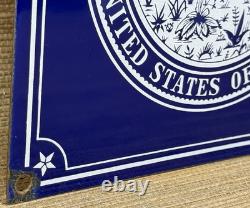 Vintage Post Office Porcelain Sign Usps Postal Service Gas Station Oil Usps USA