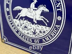 Vintage Post Office Porcelain Sign Usps Postal Service Gas Station Oil Usps USA