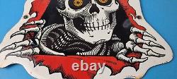 Vintage Powell Peralta Sign Skateboarding Bones Skull Hawk Gas Porcelain Sign