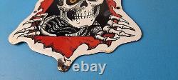Vintage Powell Peralta Sign Skateboarding Bones Skull Hawk Gas Porcelain Sign