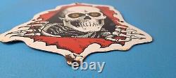 Vintage Powell Peralta Sign Skateboarding Bones Skull Hawk Gas Porcelain Sign