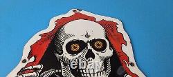 Vintage Powell Peralta Sign Skateboarding Bones Skull Hawk Gas Porcelain Sign