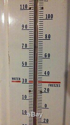 Vintage Prestone Anti Freeze Thermometer Sign 36 Porcelain Gas Oil Garage