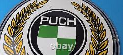 Vintage Puch Mopeds Sign Porcelain Gas Pump Service Bicycle Auto Bike Sign