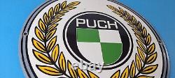 Vintage Puch Mopeds Sign Porcelain Gas Pump Service Bicycle Auto Bike Sign