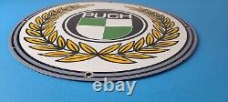 Vintage Puch Mopeds Sign Porcelain Gas Pump Service Bicycle Auto Bike Sign