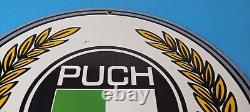 Vintage Puch Mopeds Sign Porcelain Gas Pump Service Bicycle Auto Bike Sign