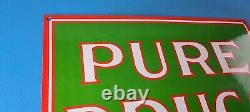 Vintage Pure Drugs Porcelain General Store Gas Service Station Pharmacy Sign