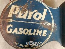 Vintage Pure Oil Co. Gasoline Flange Sign