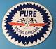 Vintage Pure Oil Co Porcelain Texas Gasoline Service Station Pump Plate Sign
