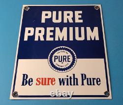 Vintage Pure Oil Co Sign Texas Gas Service Station Pump Porcelain Sign