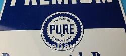 Vintage Pure Oil Co Sign Texas Gas Service Station Pump Porcelain Sign