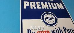 Vintage Pure Oil Co Sign Texas Gas Service Station Pump Porcelain Sign