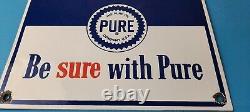 Vintage Pure Oil Co Sign Texas Gas Service Station Pump Porcelain Sign