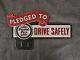 Vintage Purol Pep Porcelain Sign Old Pure Oil Plate Tag Topper Drive Safely Sign