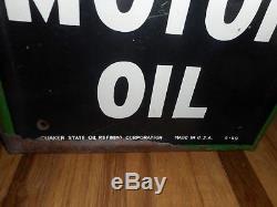 Vintage QUAKER STATE GAS STATION Motor OIL Metal VERTICAL ADVERTISING SIGN