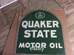 Vintage Quaker State Motor Oil Tombstone Sign Original