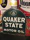 Vintage Quaker State Motor Oil Tombstone Sign Original Rare Border