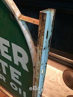 Vintage Quaker State Oil Sign Flanged Frame/ Bracket