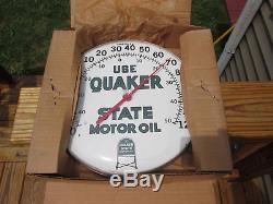 Vintage Quaker State Oil Thermometer Sign. Nos