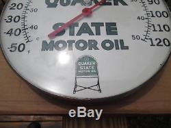 Vintage Quaker State Oil Thermometer Sign. Nos