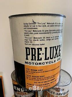 Vintage RARE 1 Gallon HARLEY DAVIDSON Motorcycles Pre-luxe Motor Oil Can Sign