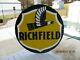 Vintage Richfield Double Sided 58 1/2 Inch Porcelain Gas And Oil Dealers Sign