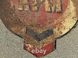 Vintage RPM MOTOR OIL GAS STATION 2-SIDED ADVERTISING SIGN