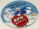 Vintage Rpm Motor Oil Donald Duck Advertising Porcelain Metal Sign Dated 1940